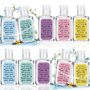 10 Pcs Thank You Gifts for Coworker Mini Hand Sanitize Gel Bulk Scent Hand Sanitizer Travel Size Inspirational Appreciation Gifts for Christmas Party Supplies Friends Teacher Employee