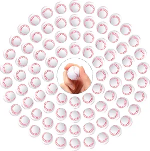 100 Pack Mini Foam Baseballs Bulk for Sport Party Stress Relief Soft Baseballs for Birthday Game Party Supplies Favors, 1.18 Inch