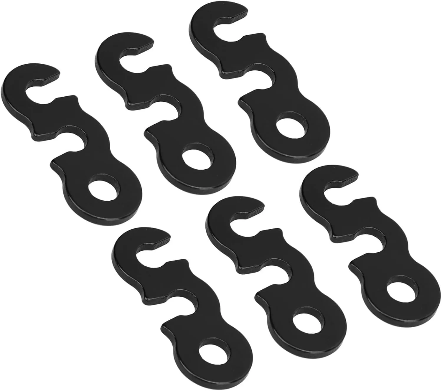 10PCS Aluminum Alloy Tent Tensioner with 3 Hole Open Hook for Easy Rope Adjustment & Stable Fixation, Camping & Hiking Accessories, Red (Black)