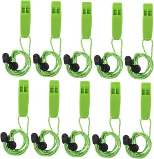 10Pcs Emergency Whistle Safe Whistle with Back Clip Loud Portable with Lanyard Survival for Hunting Hiking Kayaking Boating