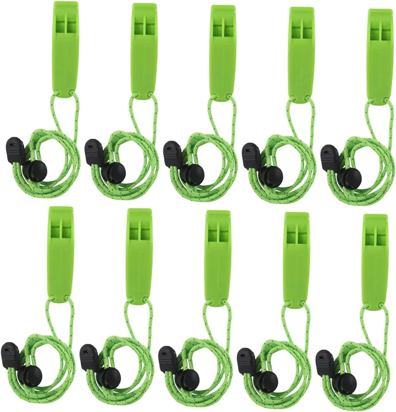 10Pcs Emergency Whistle Safe Whistle with Back Clip Loud Portable with Lanyard Survival for Hunting Hiking Kayaking Boating