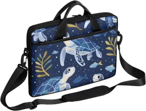 13-15 inch Marine life portable laptop bag Seaweed Turtle single shoulder laptop bag, suitable for work, travel, and other purposes