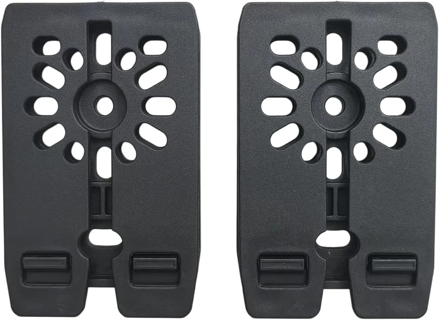 2-Pack 3'' MOLLE Adapter Clip Polymer Modular Panel Tactical Gear Attachment Clip for Vests, Taser,Backpacks, Holsters, Mag Pouches, (Mounting Hardware Included) Blac
