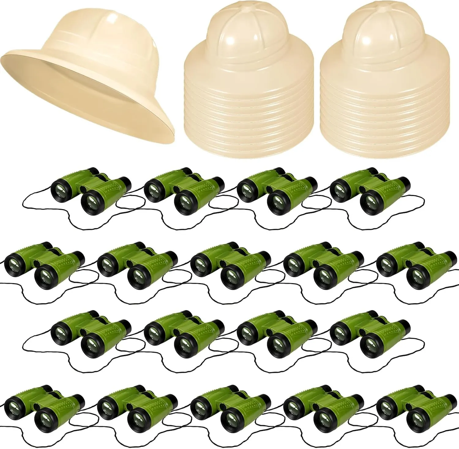 24 Pcs Safari Party Favors Include Binoculars Toy Explorer Party Hats Bulk Jungle Costume Gifts