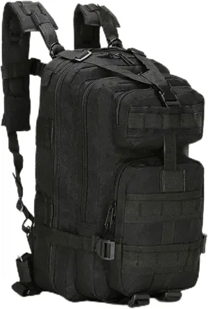 25L Tactical Backpack, Lightweight Military Outdoor Travel Bag, Men’s Camping & Climbing Sports Backpack (Black)