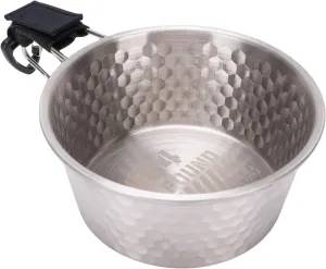 304 Stainless Steel Camping Bowl with Handle, Non Stick Coating Handle Exquisite Hammered Design for RV Travel