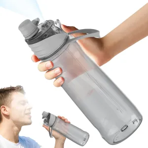 32OZ Misting Water Bottle, 2-in-1 Mist and Sip Water Bottles, Mist Water Bottle for Drinking, Great for Hiking/Running/Outdoor Activity, BPA-Free & Leakproof, Grey