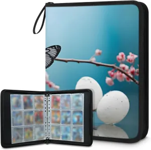 4 Pocket Card Binder, Colorful Butterfly 400 Pockets Collector Album with Zipper Trading Card Binder, Dreamy Butterfly Double Sided Pocket Collection Binder