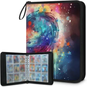 4 Pocket Card Binder, Colorful Heart 400 Pockets Collector Album with Zipper Trading Card Binder, Double Sided Pocket Collection Binder
