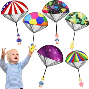 6 Pcs Parachute Toys for Kids, Tangle-Free Outdoor Flying Ducks - Birthday Gift for Boys Girls Ages 3-12, Unique Party Favors