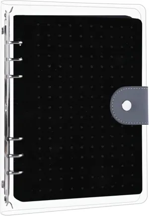 8-Page Felt Trading Pin Storage Book with 350 Pin Capacity, Zippered A5 Binder, Black Hard Shell, Transparent Sleeves, Ideal for Collectors