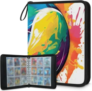 9 Pocket Card Binder, Colorful Ball 900 Pockets Collector Album with Zipper Trading Card Binder, Double Sided Pocket Collection Binder