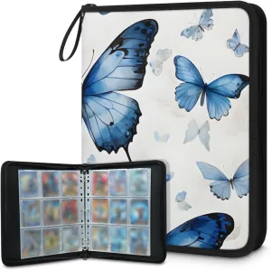 9 Pocket Card Binder, Colorful Butterfly 900 Pockets Collector Album with Zipper Trading Card Binder, Modern Butterfly Double Sided Pocket Collection Binder