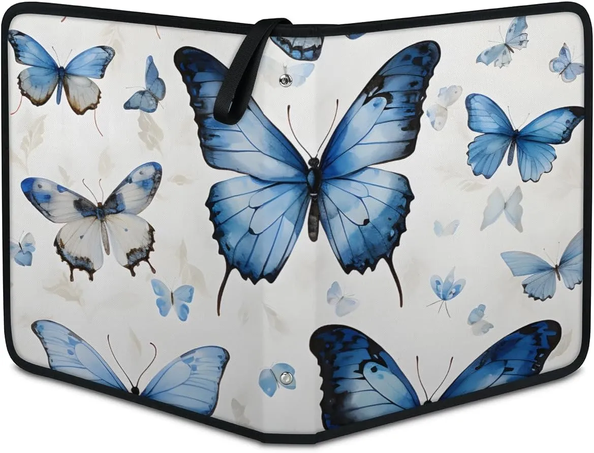 9 Pocket Card Binder, Colorful Butterfly 900 Pockets Collector Album with Zipper Trading Card Binder, Modern Butterfly Double Sided Pocket Collection Binder
