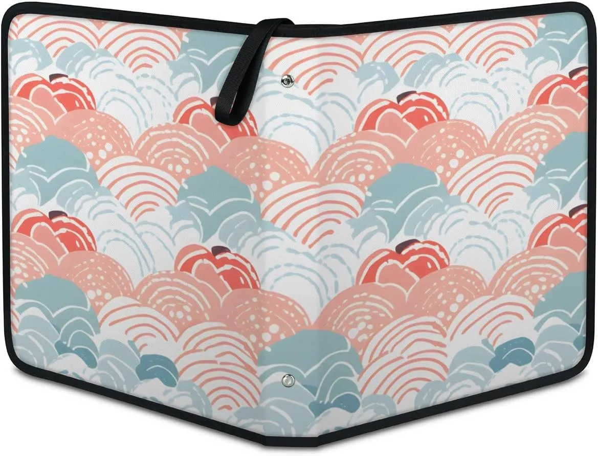 9 Pocket Card Binder, Colorful Pattern 900 Pockets Collector Album with Zipper Trading Card Binder, Botanic Curve Double Sided Pocket Collection Binder