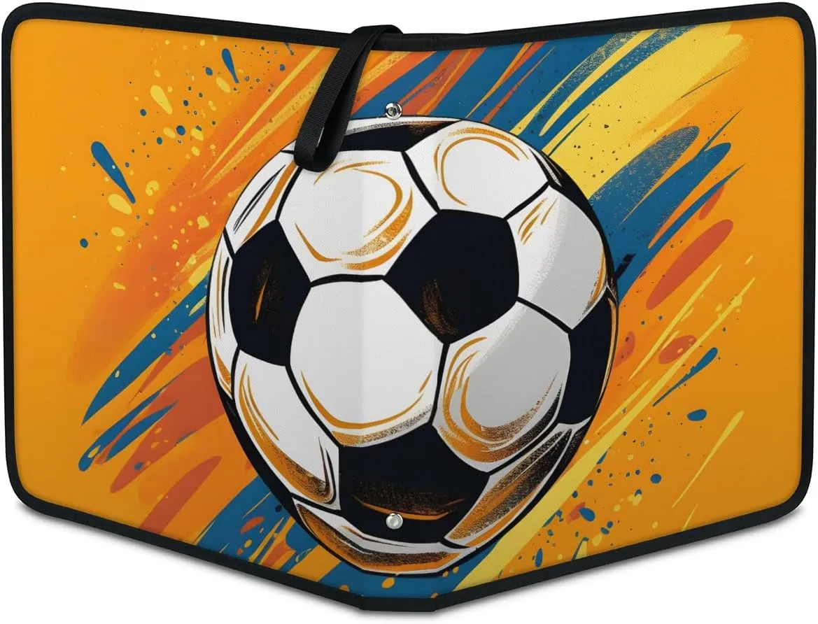 9 Pocket Card Binder, Modern Football 900 Pockets Collector Album with Zipper Trading Card Binder, Colorful Football Double Sided Pocket Collection Binder