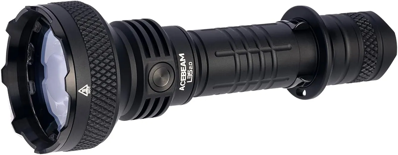 ACEBEAM L35 Tactical Flashlight, 5000 High Lumens Rechargeable Flashlight, 711 Yards Long Range Throw Led Flashlight, Super Compact Dual-Switches Flash Light for Emergency, Searching