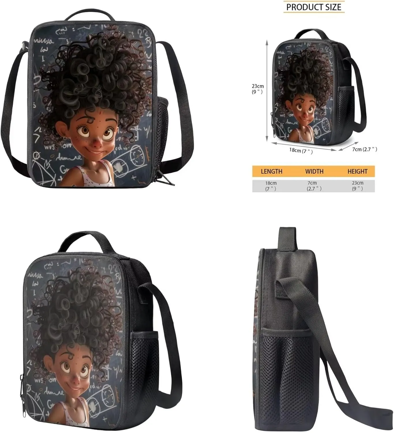 African Cute Girl Backpack for Girls 10-12 Travel School Bookbag for Boys 3 Piece Backpack Set Backpack for Kindergarten Elementary Middle High School 5th Grade Backpack