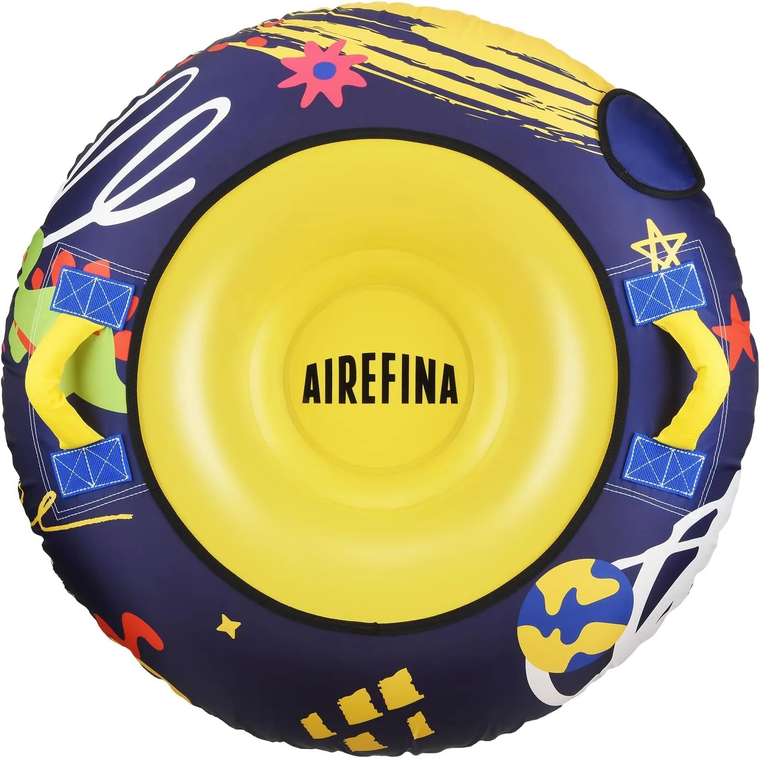 Airefina 47"/39" Inflatable Heavy Duty Snow Tube with Fabric Cover, Inflatable Snow Sled, Thickened Double Bottom with Nylon Handles, Cold Resistance PVC Toboggan Winter Outdoor Skiing