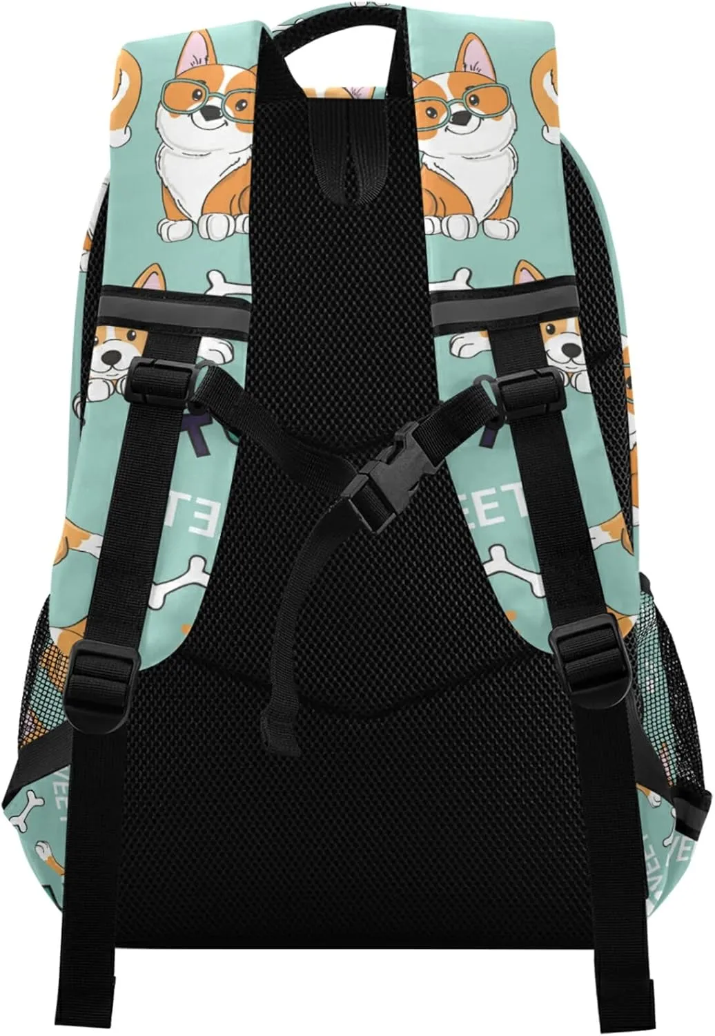 ALAZA Cute Dogs Corgi On Blue Backpacks Travel Laptop Daypack School Book Bag for Men Women Teens Kids