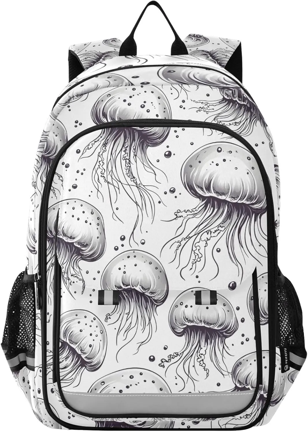 ALAZA Monochrome Jellyfish Laptop Backpack Purse for Women Men School Bag 17 Inch Bookbag Student Boys Girls Travel Casual Daypack