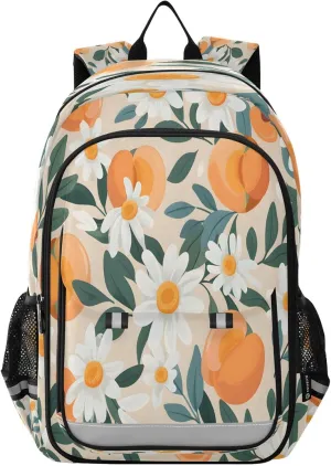 ALAZA Peaches with Summer School Backpacks Travel Laptop Bag Kids Bookbag for Girls Boys Teens Women Men