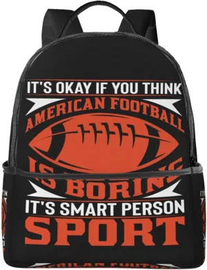 American Football Is Boring Backpack Lightweight Laptop Backpacks Casual Double Shoulder Backpack For Women Men Travel