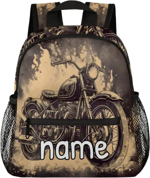 American Style Motorcycle Personalized Name Mini Backpack Waterproof Custom Casual Travel Small Backpacks with Zipper,12 Inch