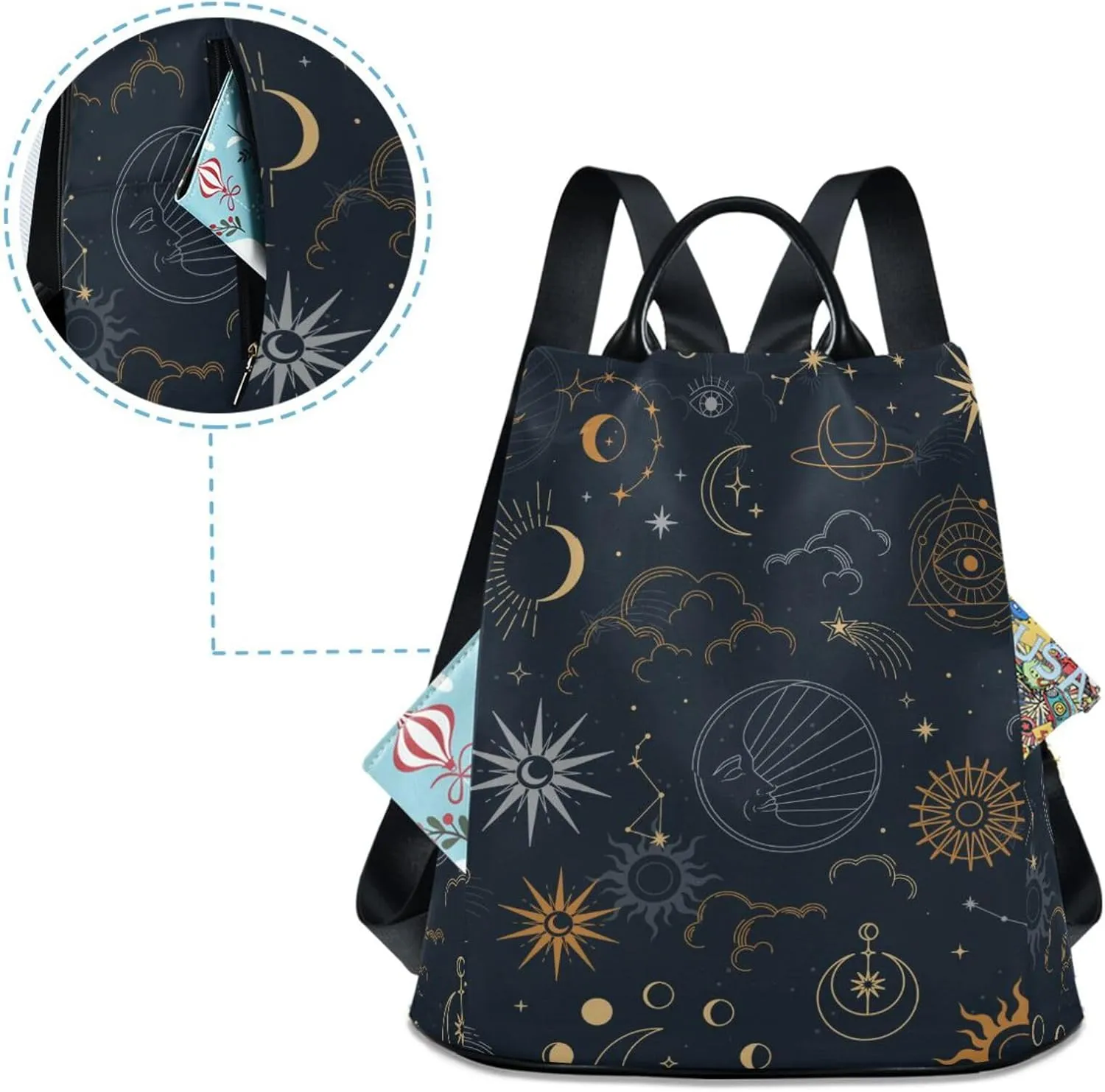 Anti-theft Backpack Purse BackPacks Handbags for Women Travel Rucksack Lightweight Shoulder Bags Starry Sky