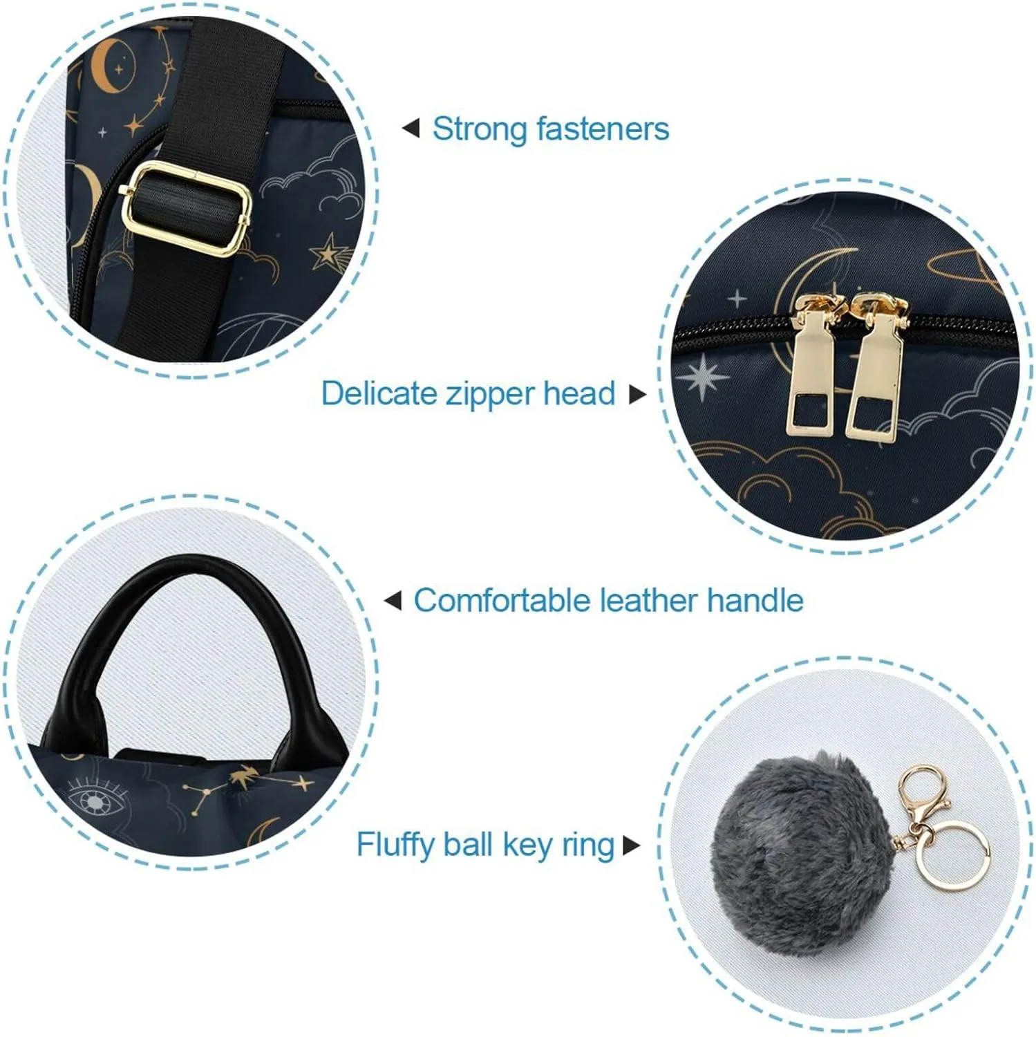 Anti-theft Backpack Purse BackPacks Handbags for Women Travel Rucksack Lightweight Shoulder Bags Starry Sky