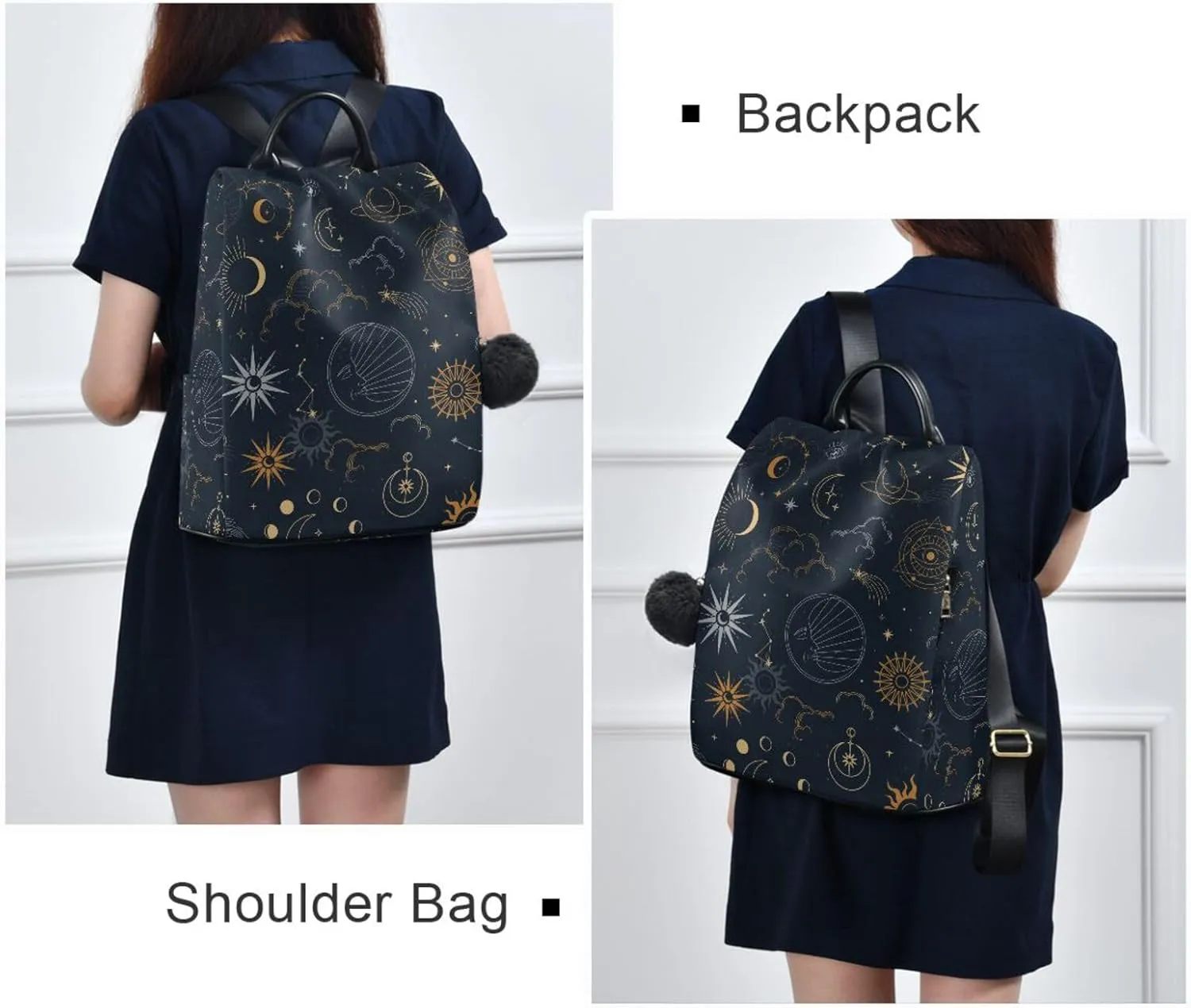 Anti-theft Backpack Purse BackPacks Handbags for Women Travel Rucksack Lightweight Shoulder Bags Starry Sky