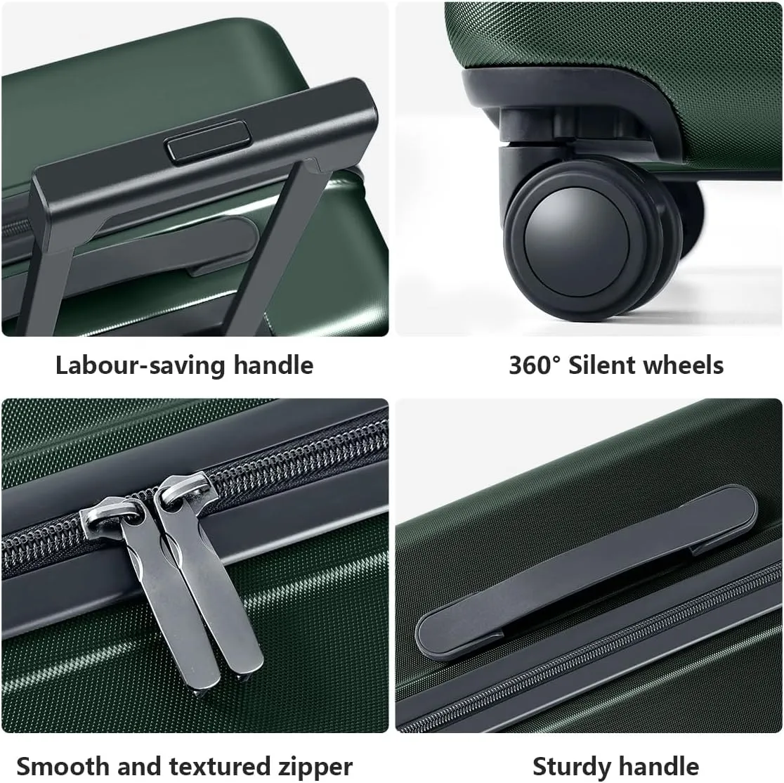 AnyZip Luggage Set 2 Piece Suitcase Set Carry On with Pocket Compartment ABS PC Spinner Wheels TSA Lock