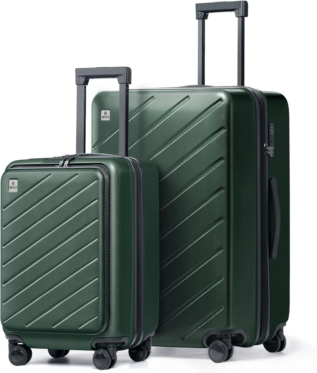 AnyZip Luggage Set 2 Piece Suitcase Set Carry On with Pocket Compartment ABS PC Spinner Wheels TSA Lock