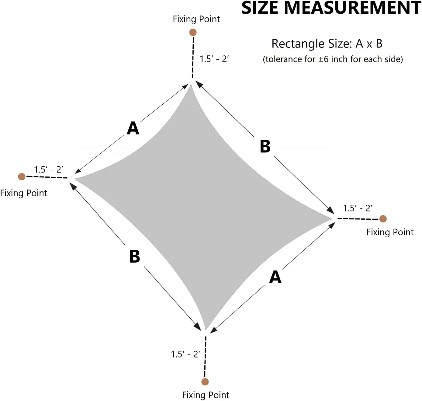 AsterOutdoor Sun Shade Sail Rectangle 16' x 20' UV Block Canopy for Patio Backyard Lawn Garden Outdoor Activities, Graphite