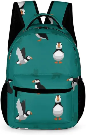 Atlantic Puffins Travel Backpack Cute Daypack Laptops Back Pack Purse Computer Bag for Men Women