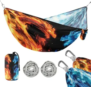 ATTX 3D Printing Dragon Camping Hammock - Lightweight & Portable Hammocks, Heavy Duty 330lbs Capacity for Indoor, Hiking, Backpacking, Travel, Backyard, Beach#147
