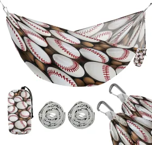 ATTX Baseball Balls Pattern Camping Hammock - Lightweight & Portable Hammocks, Heavy Duty 330lbs Capacity for Indoor, Hiking, Backpacking, Travel, Backyard, Beach#325