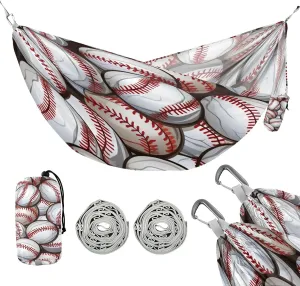 ATTX Baseball Balls Pattern Camping Hammock - Lightweight & Portable Hammocks, Heavy Duty 330lbs Capacity for Indoor, Hiking, Backpacking, Travel, Backyard, Beach#332