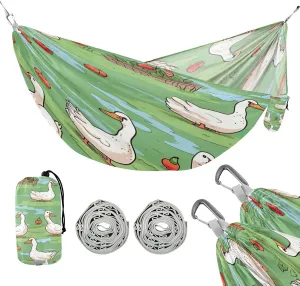 ATTX Cartoon Ducks Camping Hammock - Lightweight & Portable Hammocks, Heavy Duty 330lbs Capacity for Indoor, Hiking, Backpacking, Travel, Backyard, Beach#269
