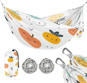 ATTX Cartoon Fruits Pattern Camping Hammock - Lightweight & Portable Hammocks, Heavy Duty 330lbs Capacity for Indoor, Hiking, Backpacking, Travel, Backyard, Beach#548