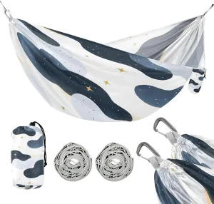 ATTX Clouds and Stars Camping Hammock - Lightweight & Portable Hammocks, Heavy Duty 330lbs Capacity for Indoor, Hiking, Backpacking, Travel, Backyard, Beach#553