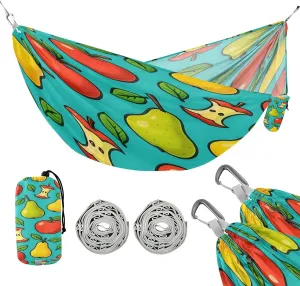 ATTX Colorful Cartoon Pears Camping Hammock - Lightweight & Portable Hammocks, Heavy Duty 330lbs Capacity for Indoor, Hiking, Backpacking, Travel, Backyard, Beach#146