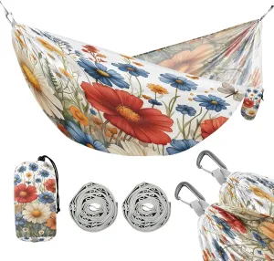 ATTX Colorful Herbs and Flowers Camping Hammock - Lightweight & Portable Hammocks, Heavy Duty 330lbs Capacity for Indoor, Hiking, Backpacking, Travel, Backyard, Beach#361