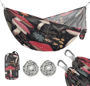 ATTX Colorful Mushrooms Camping Hammock - Lightweight & Portable Hammocks, Heavy Duty 330lbs Capacity for Indoor, Hiking, Backpacking, Travel, Backyard, Beach#273