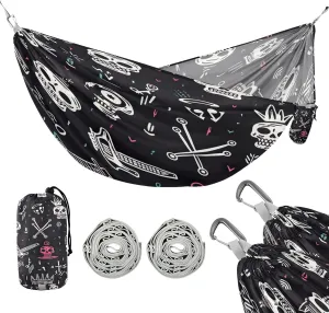 ATTX Colorful Skull Pattern Camping Hammock - Lightweight & Portable Hammocks, Heavy Duty 330lbs Capacity for Indoor, Hiking, Backpacking, Travel, Backyard, Beach#280