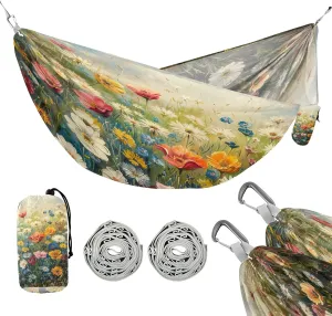 ATTX Colorful Wildflowers Camping Hammock - Lightweight & Portable Hammocks, Heavy Duty 330lbs Capacity for Indoor, Hiking, Backpacking, Travel, Backyard, Beach#275
