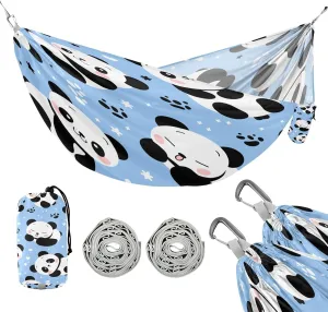 ATTX Cute Cartoon Panda Camping Hammock - Lightweight & Portable Hammocks, Heavy Duty 330lbs Capacity for Indoor, Hiking, Backpacking, Travel, Backyard, Beach#116