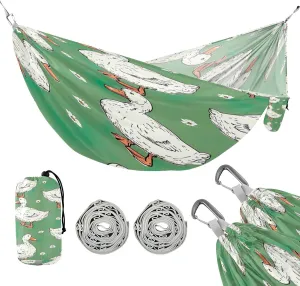 ATTX Cute Ducks Camping Hammock - Lightweight & Portable Hammocks, Heavy Duty 330lbs Capacity for Indoor, Hiking, Backpacking, Travel, Backyard, Beach#458