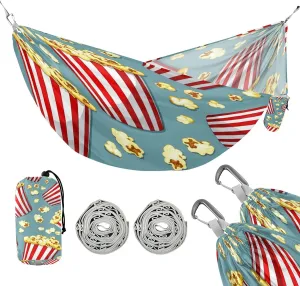 ATTX Doodle Popcorn Camping Hammock - Lightweight & Portable Hammocks, Heavy Duty 330lbs Capacity for Indoor, Hiking, Backpacking, Travel, Backyard, Beach#163