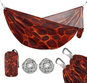 ATTX Fire Animated Camping Hammock - Lightweight & Portable Hammocks, Heavy Duty 330lbs Capacity for Indoor, Hiking, Backpacking, Travel, Backyard, Beach#290